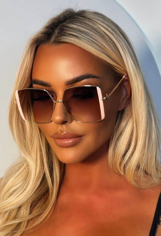 Jetsetter Chic Baby Pink Aviator Sunglasses