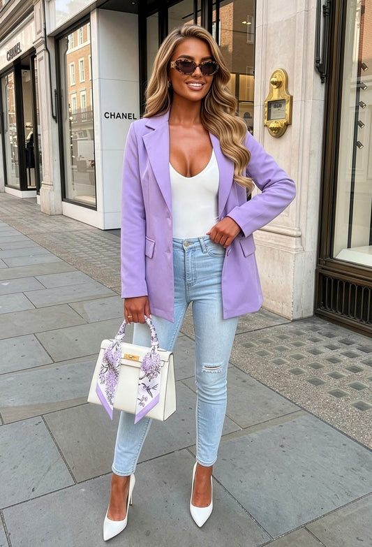 Babe Essential Lilac Fitted Blazer