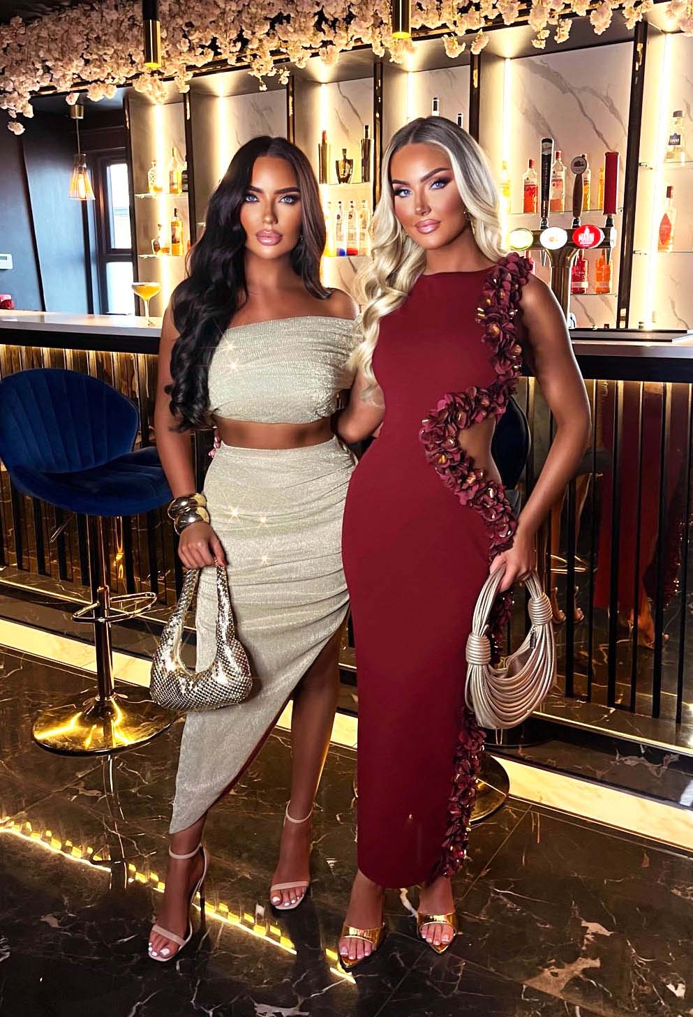 Billion Dollar Bae Burgundy Cut Out Maxi Dress