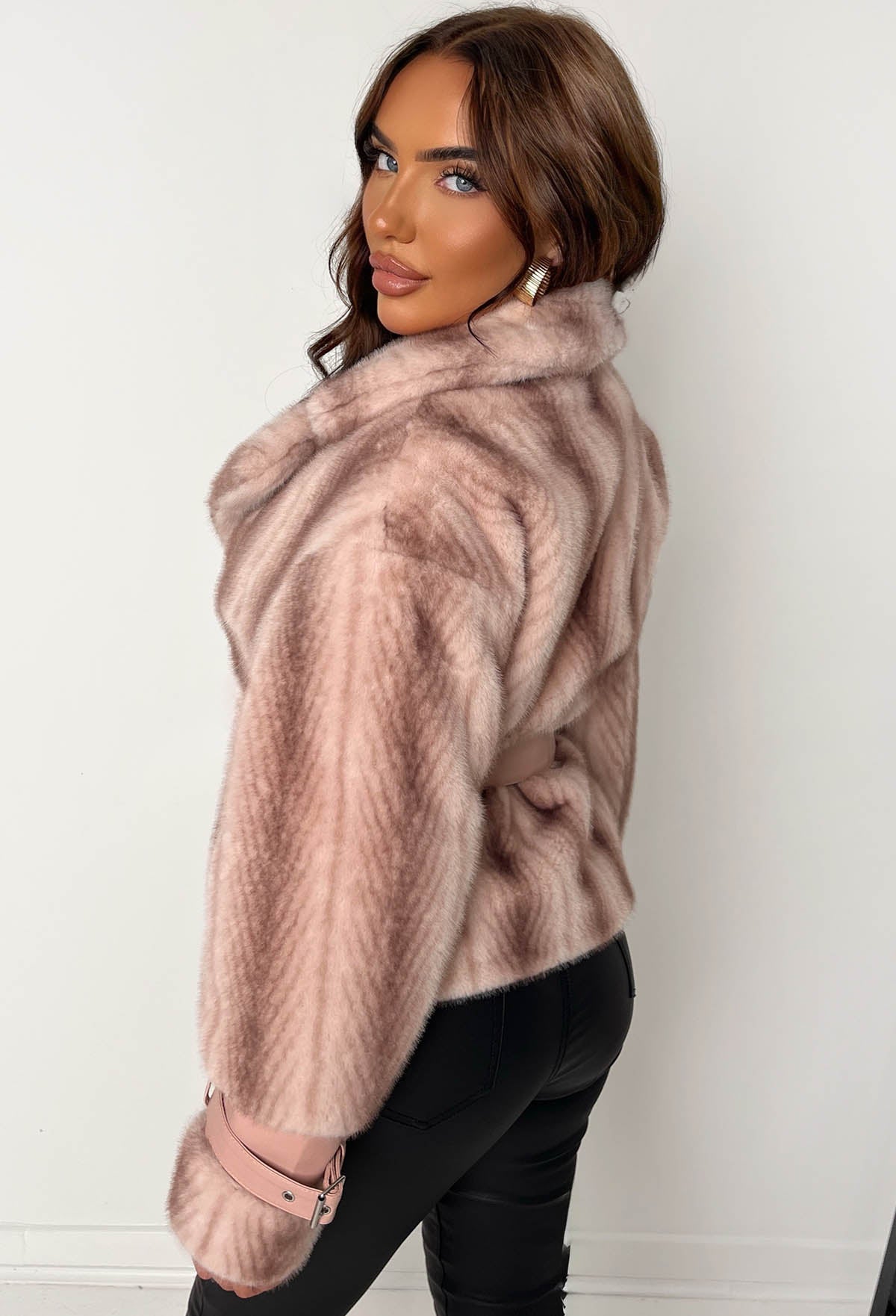 Cosy Crush Pink Faux Fur Belted Coat