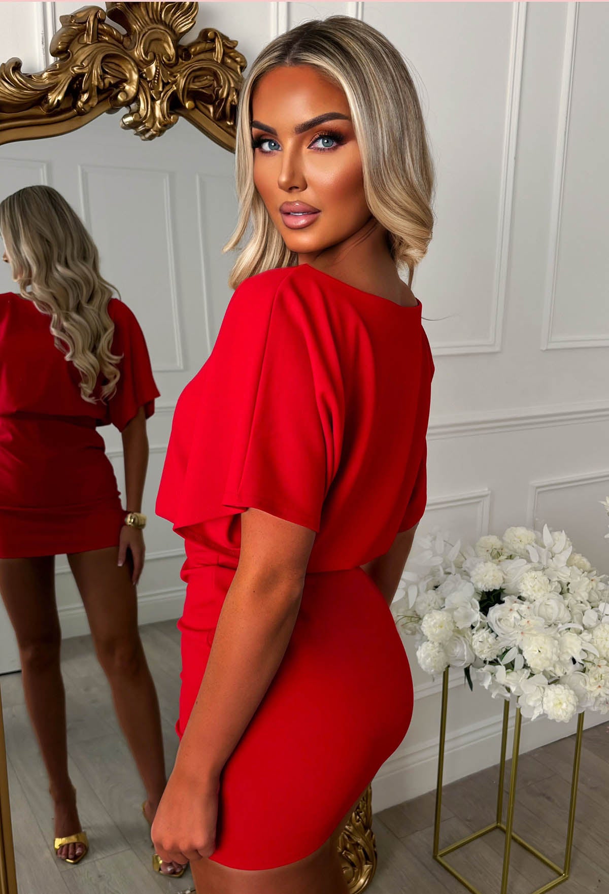 Irreplaceable Red Short Sleeve Fitted T-shirt Mini Dress