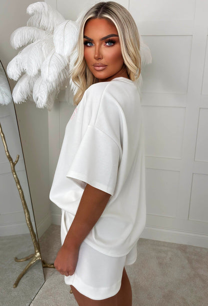LA Loving Cream T-Shirt & Shorts Set