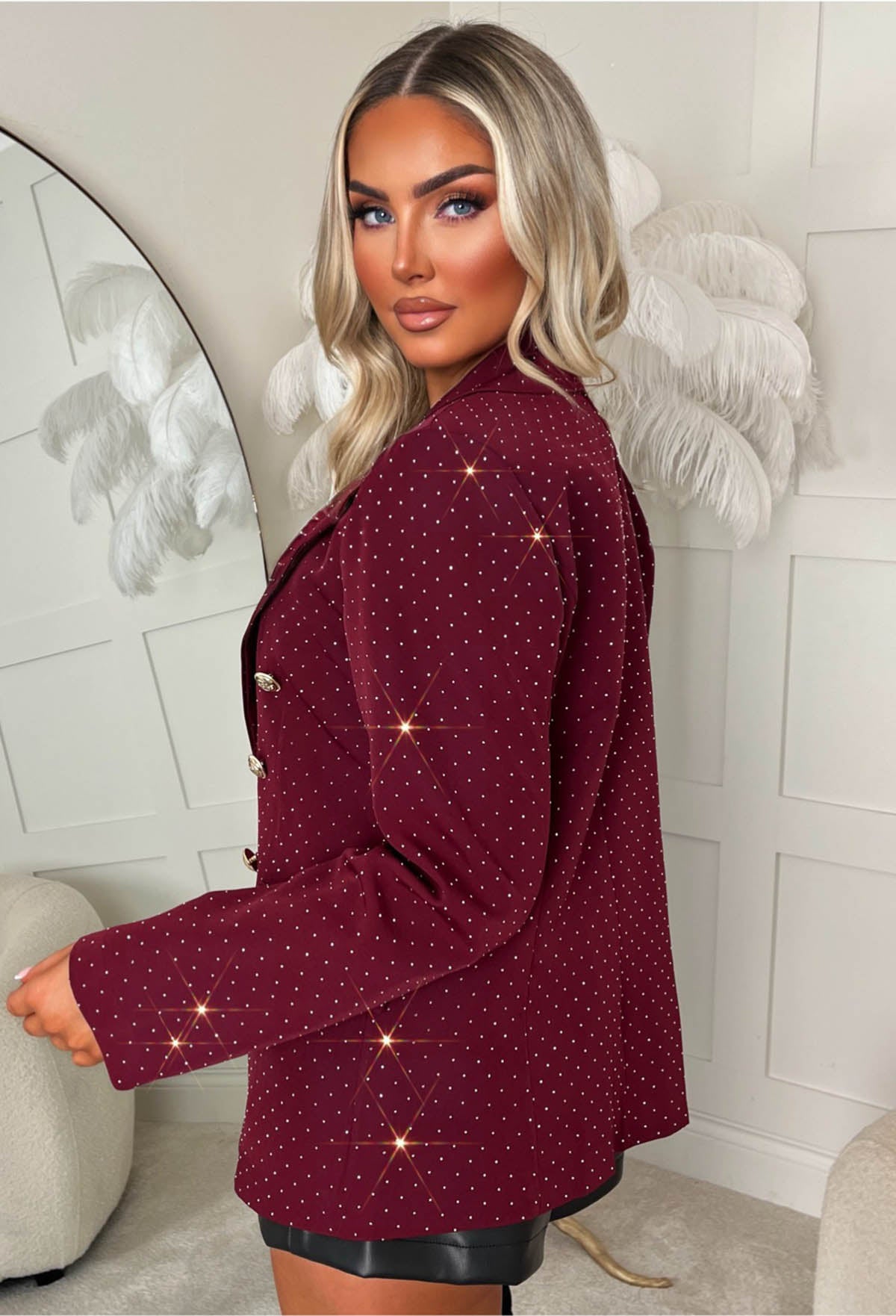 Level Up Burgundy Hot Fix Blazer