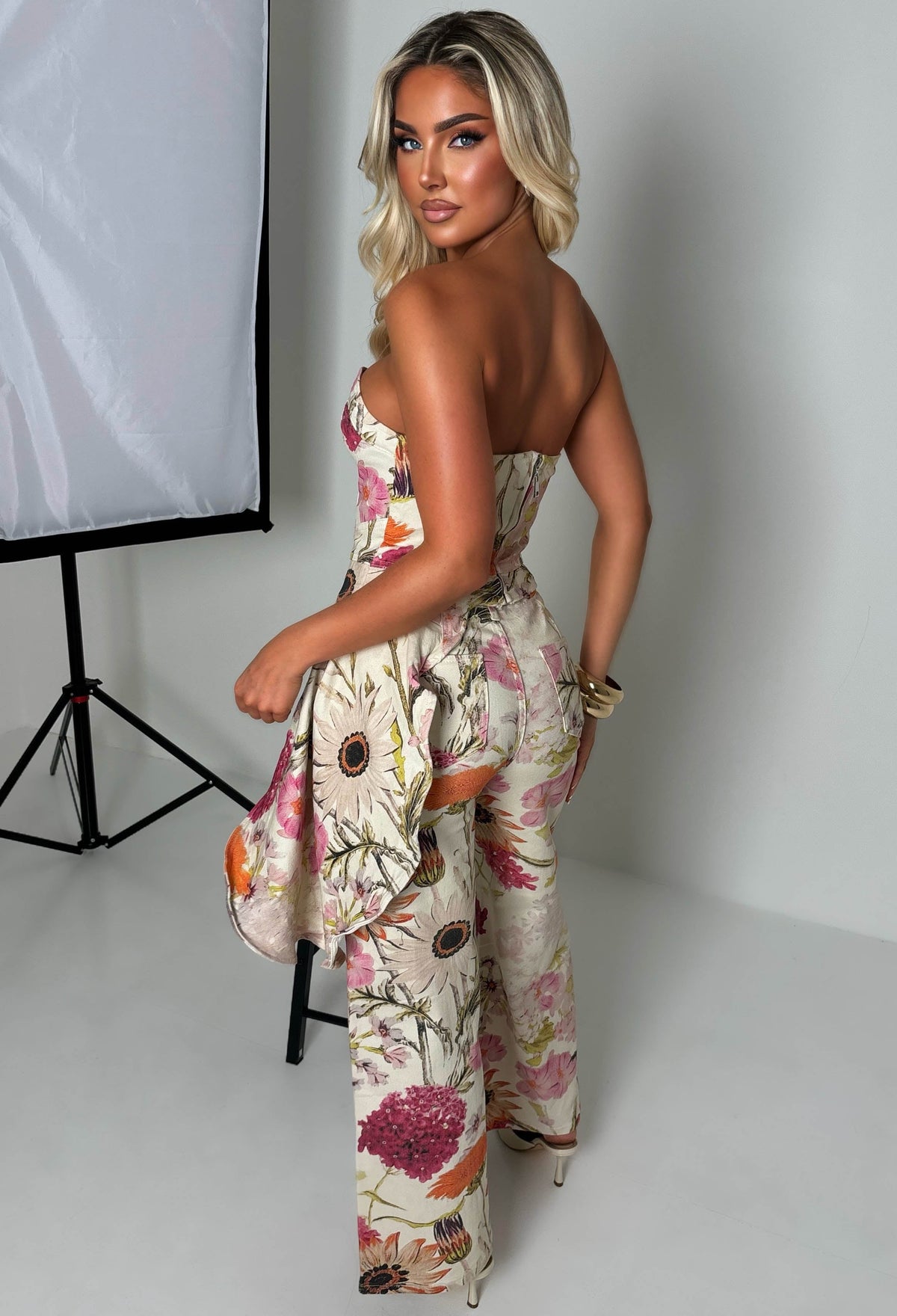 Loving You Multi Floral Stretch Denim Jeans