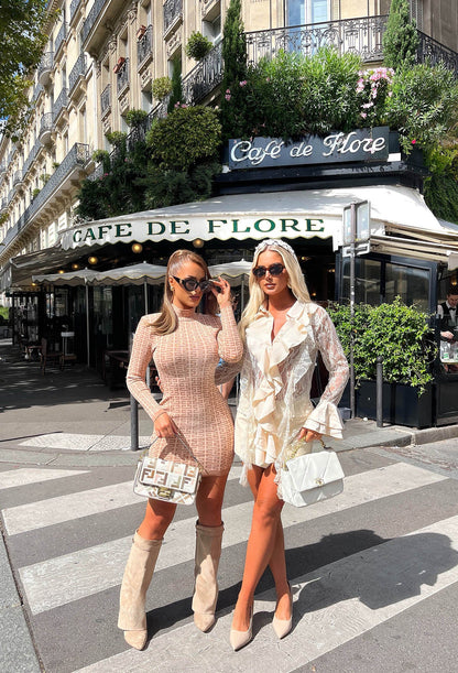Luxe Crush Stone Monogram Bodycon Dress