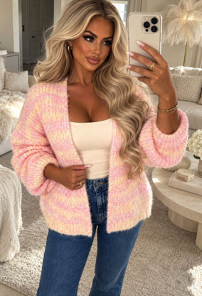Maya Pink Space Dye Cardigan