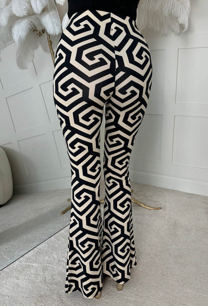 Riviera Romance Black Printed Jersey Trousers