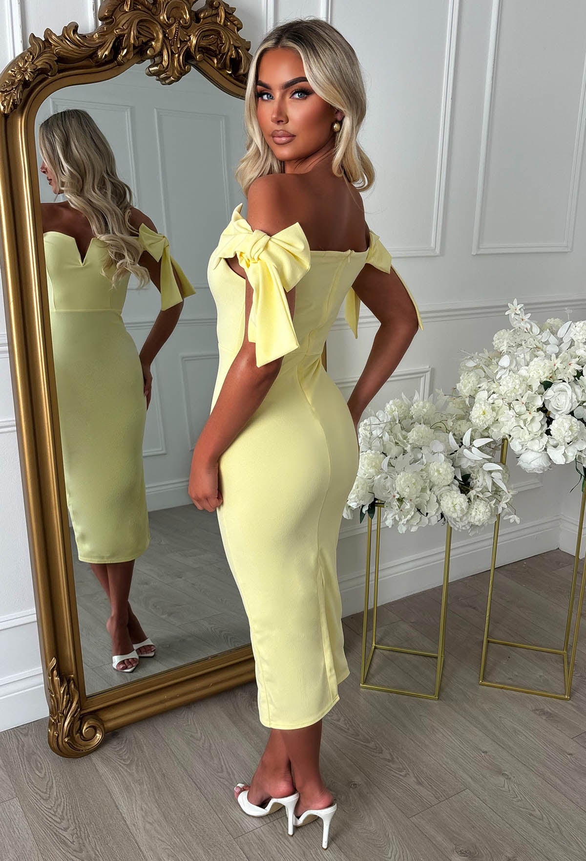 Tied With A Kiss Lemon Midaxi Dress With Side Bow