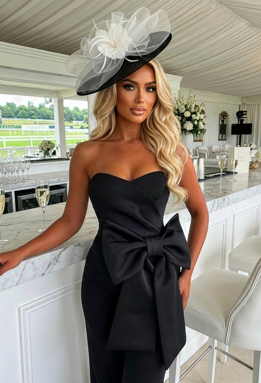 Unwrap Me Black Bow Side Off Shoulder Bodysuit